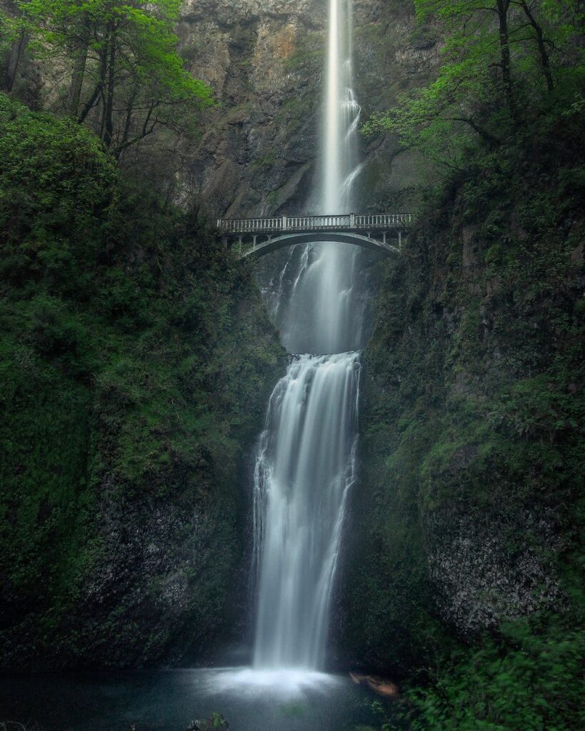 The breathtaking Multnomah Falls about 15 miles from Troutdale.