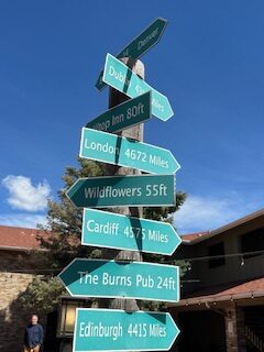 Distance sign, 55 ft. to the wildflowers-nice touch!