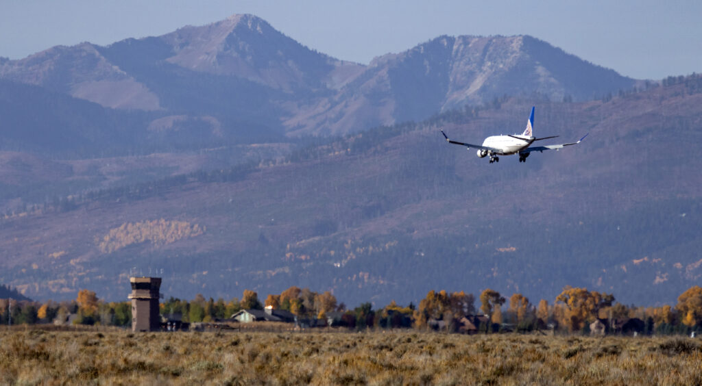 Landing at Jackson Hole Airport.