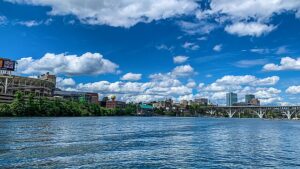 Knoxville skyline from the Tennessee River.