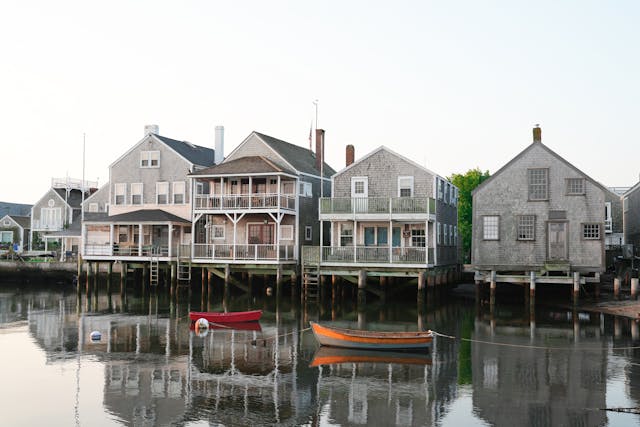 Nantucket waterfront houses, Nantucket Island, Massachusetts. Photo by David Kanigan