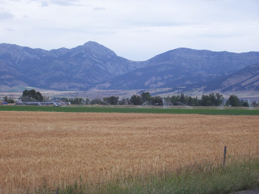 Bridger Mountains view near Bozeman Yellowstone International Airport