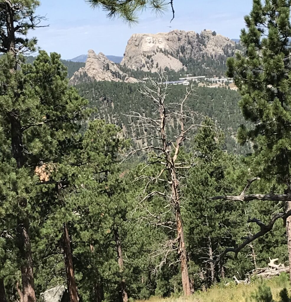 Mount Rushmore from a distance, Black Hills, South Dakota.