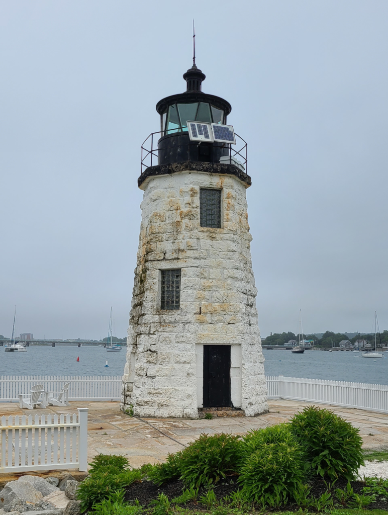 Newport Harbor Lighthouse on Goat Island.