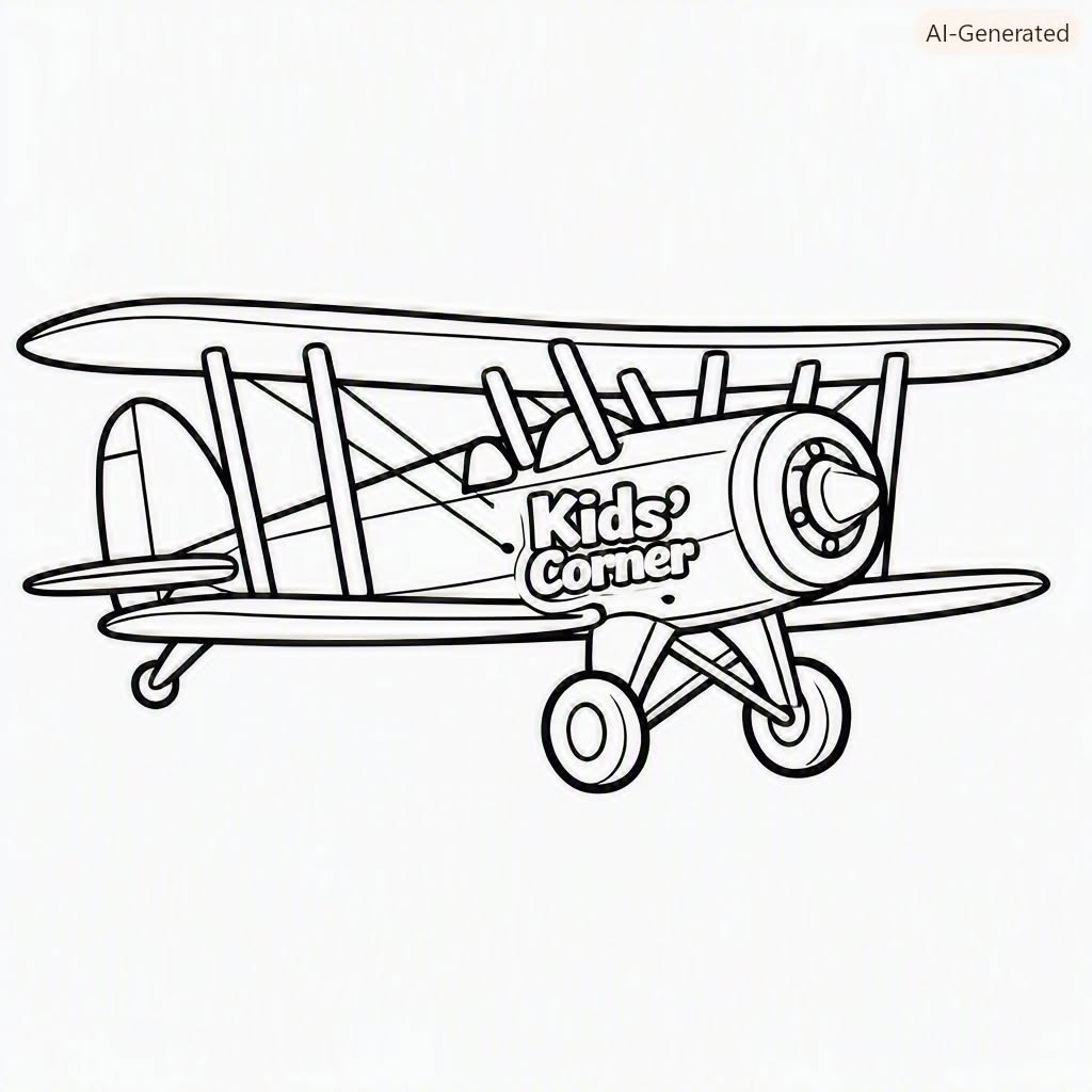 Aug 2 Sunday FunDay coloring page for Staggerwing airplane.