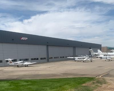 Ogden Airport ramp and hangars